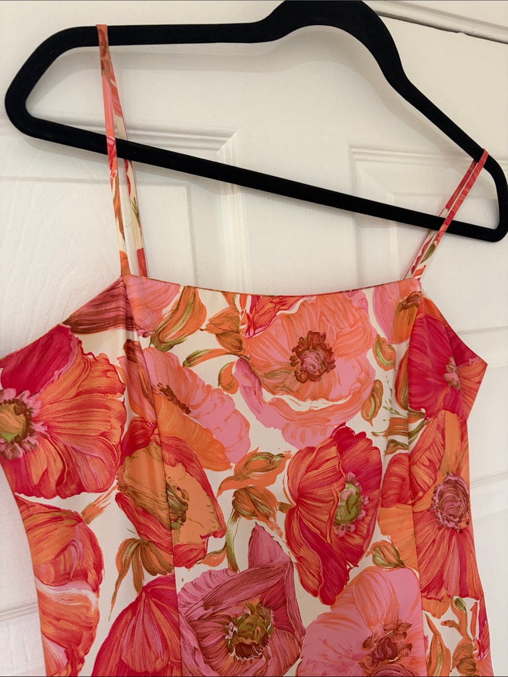 Ann Taylor Floral Midi Dress in Red, Pink, Orange - Picture 4 of 8